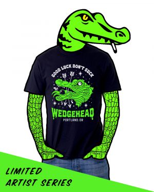 Portland illustrator Liz Wolcott teeshirt design for Wedgehead